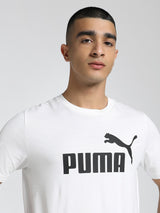 Mens White Casual Regular Half Sleeves Tshirt