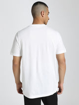 Mens White Casual Regular Half Sleeves Tshirt
