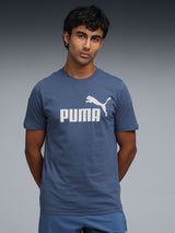 Mens Blue Casual Regular Half Sleeves Tshirt