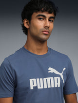 Mens Blue Casual Regular Half Sleeves Tshirt
