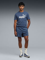 Mens Blue Casual Regular Half Sleeves Tshirt