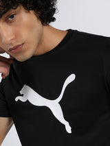 Mens Black Casual Regular Half Sleeves Tshirt