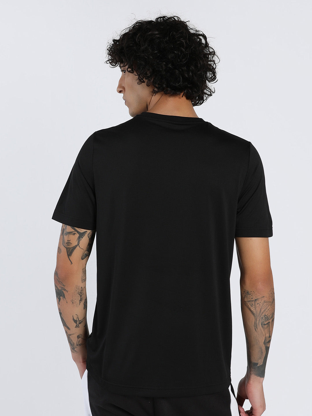 Mens Black Casual Regular Half Sleeves Tshirt
