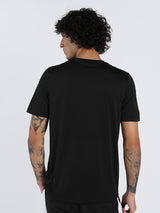 Mens Black Casual Regular Half Sleeves Tshirt