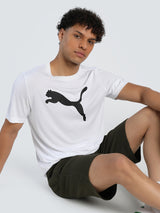 Mens White Casual Regular Half Sleeves Tshirt
