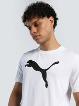 Mens White Casual Regular Half Sleeves Tshirt