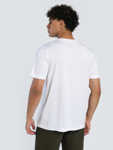 Mens White Casual Regular Half Sleeves Tshirt