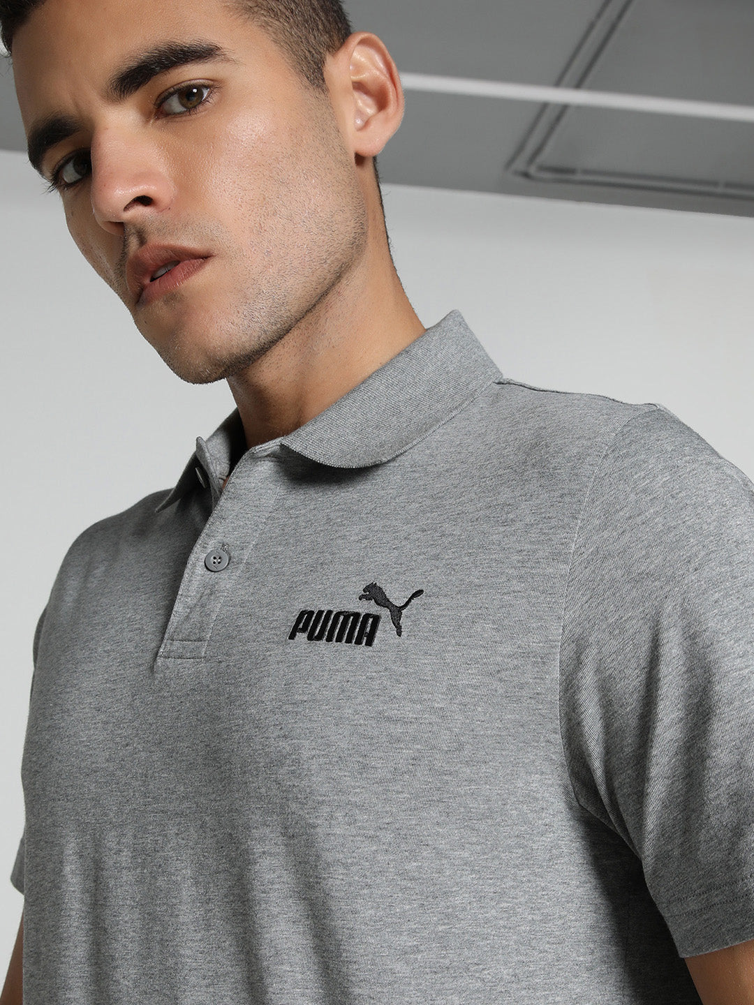 Mens Grey Casual Regular Tshirt