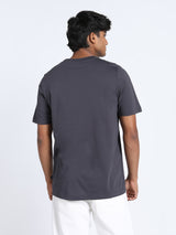 Mens Grey Casual Regular Fit Half Sleeves Tshirt