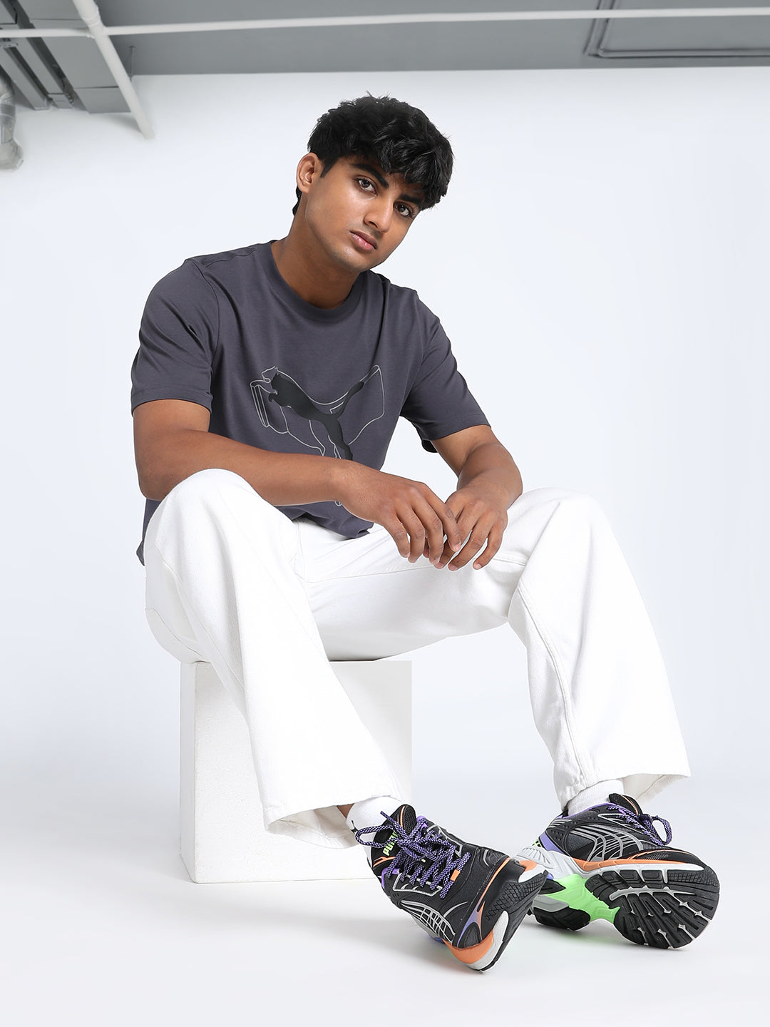Mens Grey Casual Regular Fit Half Sleeves Tshirt