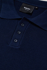 Men's Navy Casual Slim Fit Printed Half Sleeves Polo Tshirt