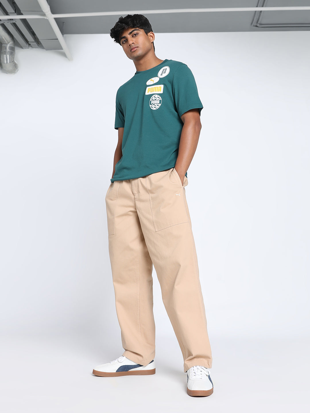 Mens Green Casual Regular Fit Half Sleeves Tshirt