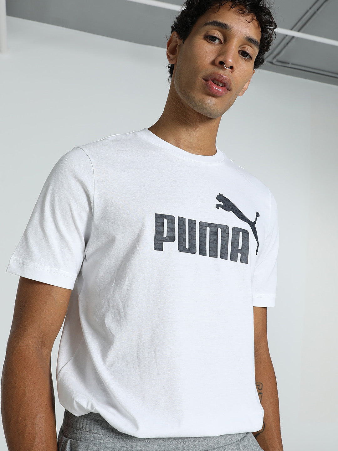 Mens White Casual Regular Fit Half Sleeves Tshirt