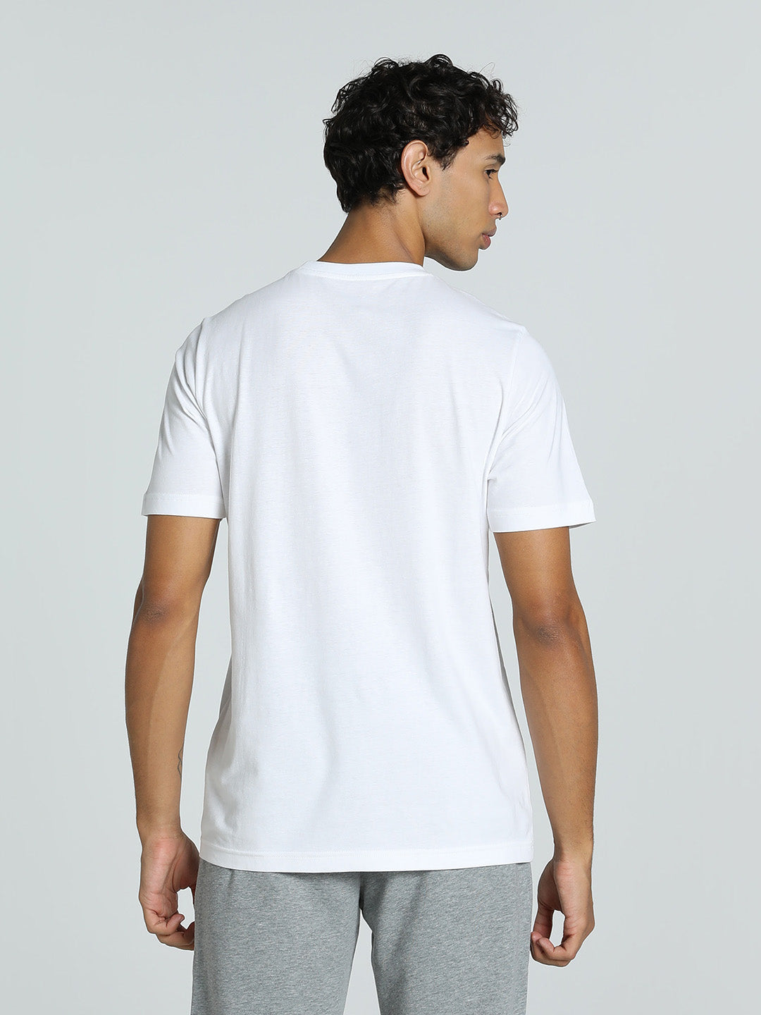 Mens White Casual Regular Fit Half Sleeves Tshirt