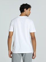 Mens White Casual Regular Fit Half Sleeves Tshirt