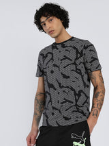 Mens Black Casual Regular Fit Half Sleeves Tshirt