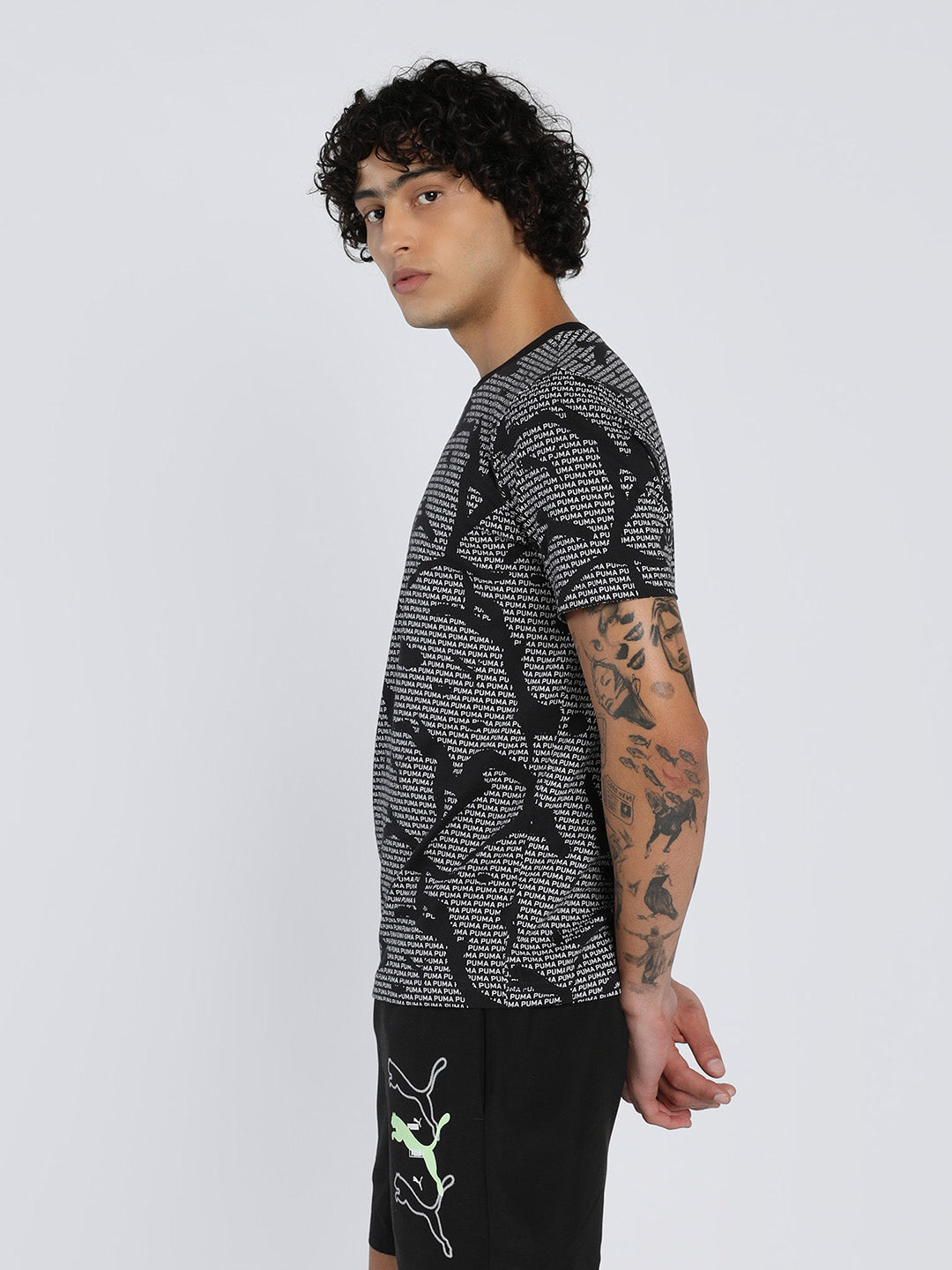 Mens Black Casual Regular Fit Half Sleeves Tshirt