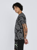 Mens Black Casual Regular Fit Half Sleeves Tshirt