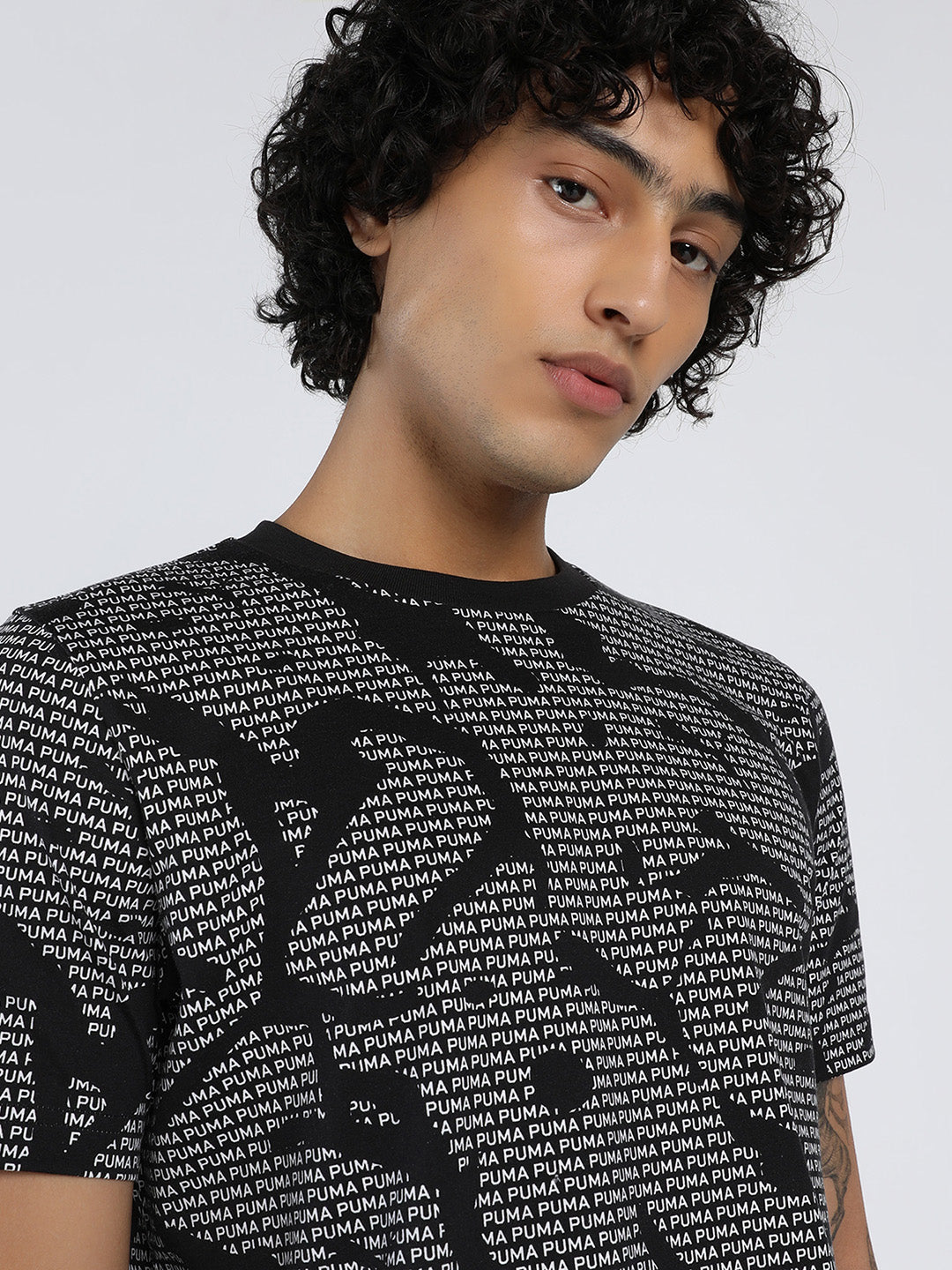 Mens Black Casual Regular Fit Half Sleeves Tshirt