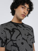 Mens Black Casual Regular Fit Half Sleeves Tshirt