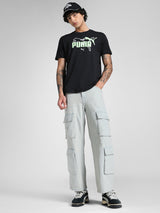 Mens Black Casual Regular Fit Half Sleeves Tshirt