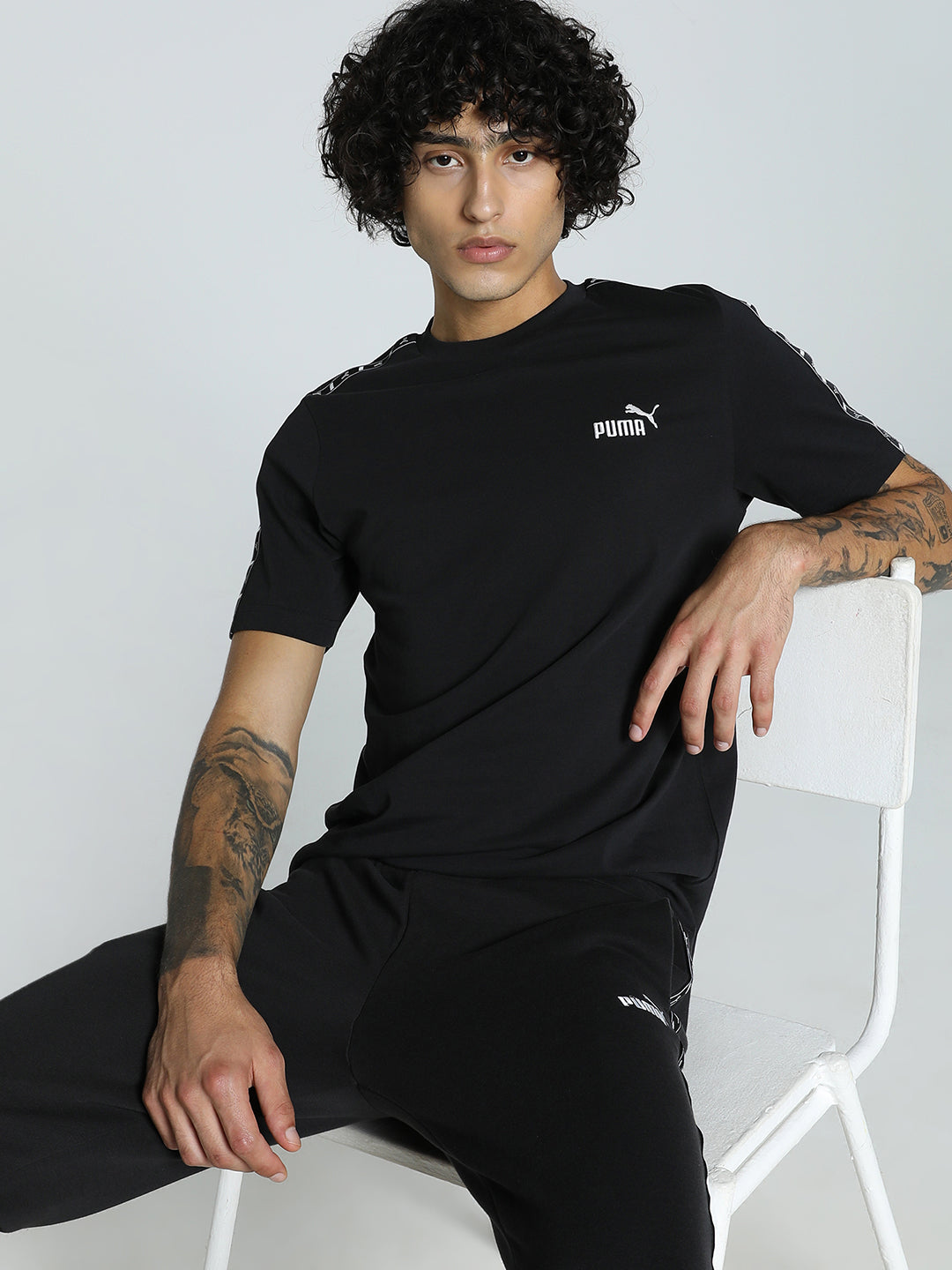 Mens Black Casual Regular Fit Half Sleeves Tshirt