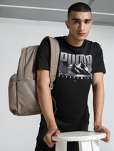 Mens Black Casual Regular Fit Half Sleeves Tshirt