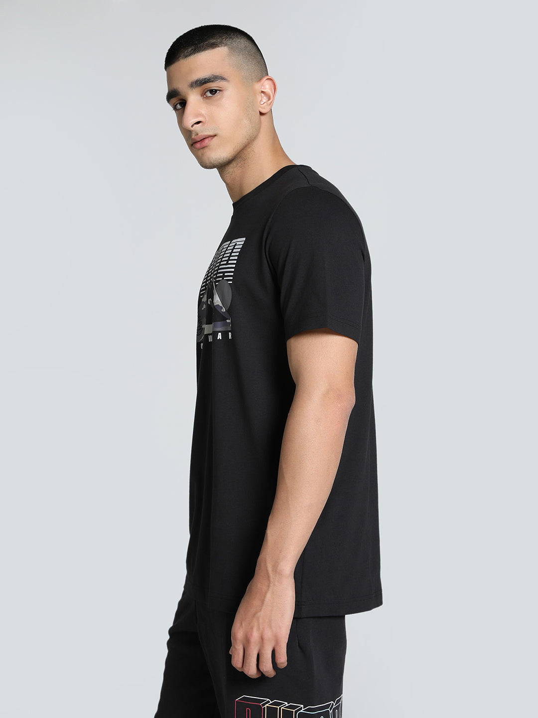 Mens Black Casual Regular Fit Half Sleeves Tshirt