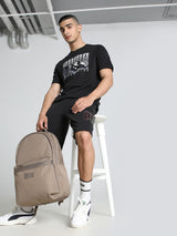 Mens Black Casual Regular Fit Half Sleeves Tshirt