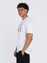 Mens White Casual Regular Fit Half Sleeves Tshirt