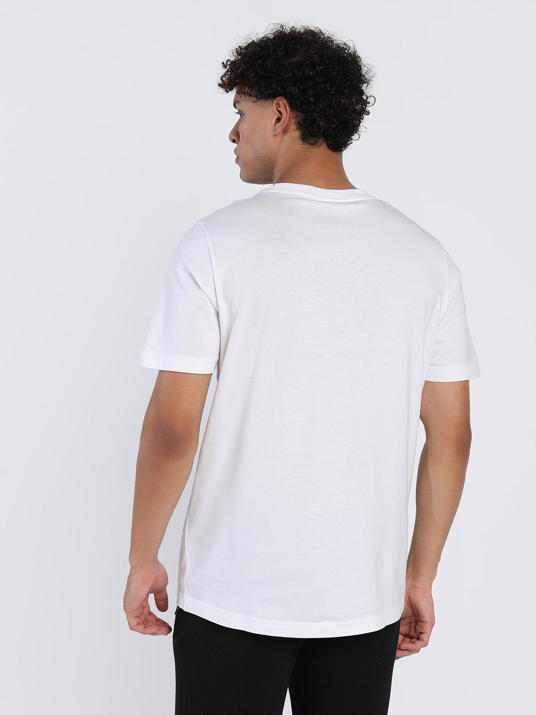 Mens White Casual Regular Fit Half Sleeves Tshirt