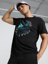 Mens Black Casual Regular Fit Half Sleeves Tshirt