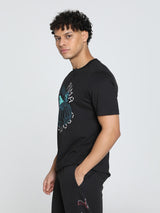 Mens Black Casual Regular Fit Half Sleeves Tshirt