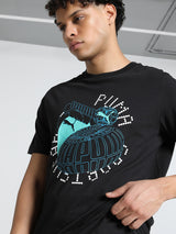 Mens Black Casual Regular Fit Half Sleeves Tshirt