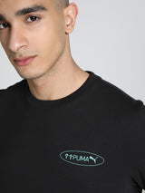 Mens Black Casual Regular Fit Half Sleeves Tshirt