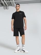 Mens Black Casual Regular Fit Half Sleeves Tshirt