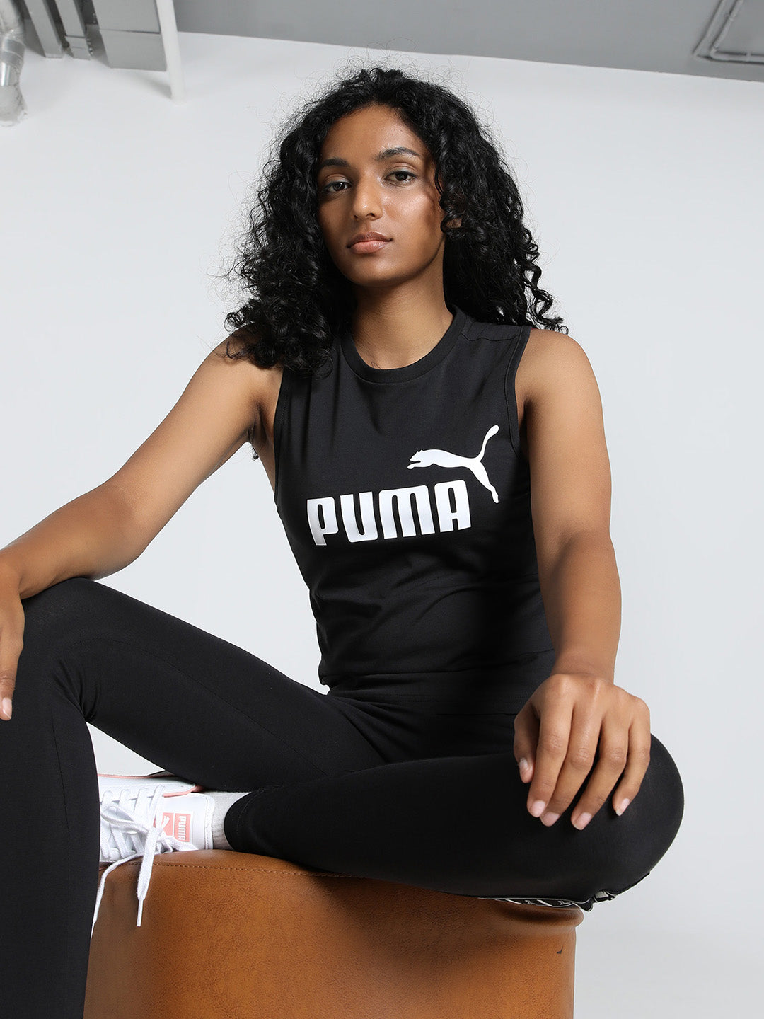 Womens Black Casual Solid Sleeveless Top