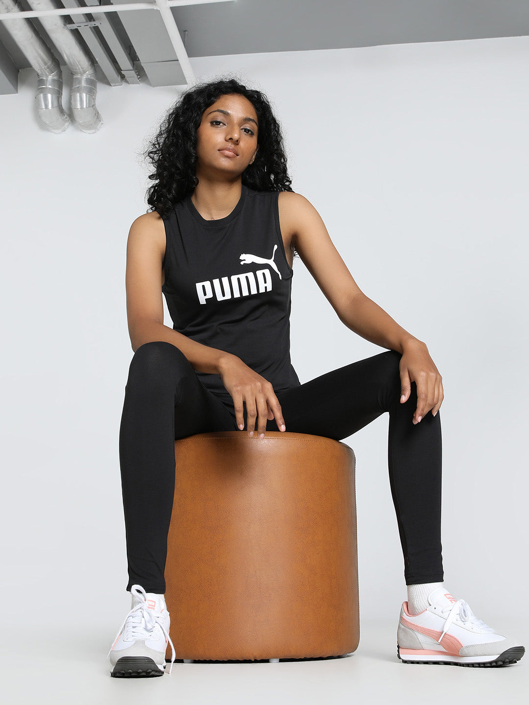 Womens Black Casual Solid Sleeveless Top