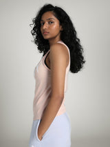 Womens Pink Casual Solid Sleeveless Top