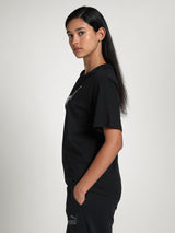 Womens Black Casual Regular Fit Half Sleeves Tshirt