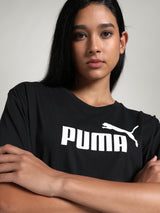 Womens Black Casual Regular Fit Half Sleeves Tshirt
