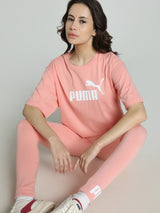 Womens Pink Casual Regular Fit Half Sleeves Tshirt