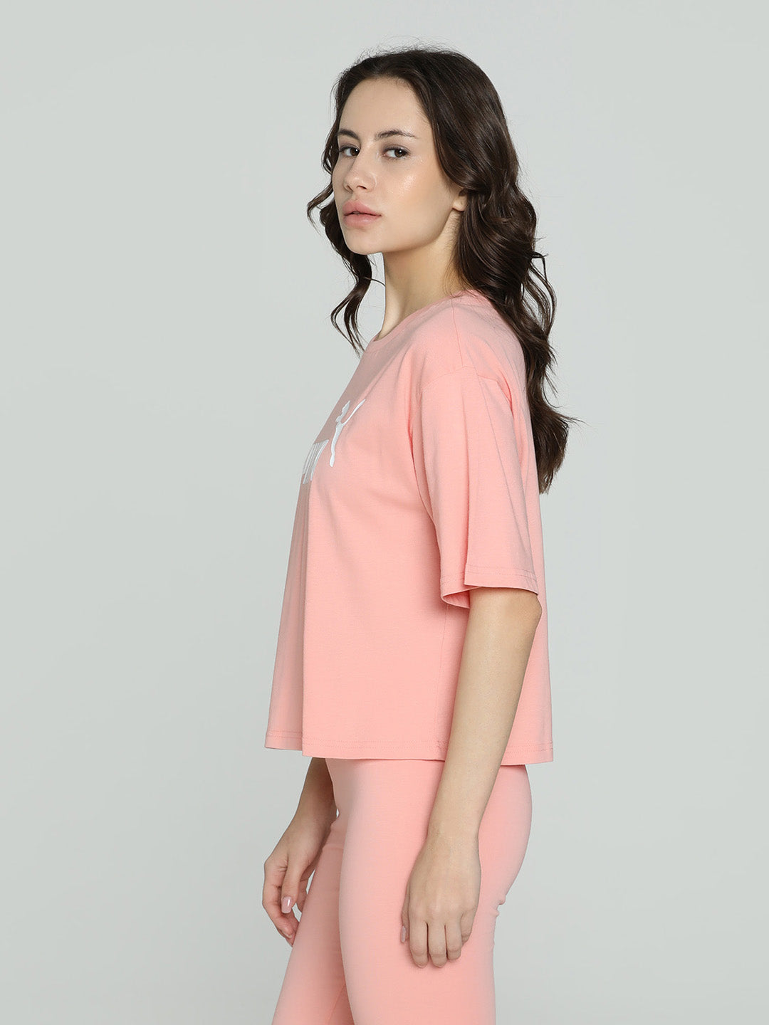 Womens Pink Casual Regular Fit Half Sleeves Tshirt