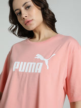 Womens Pink Casual Regular Fit Half Sleeves Tshirt