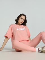 Womens Pink Casual Regular Fit Half Sleeves Tshirt