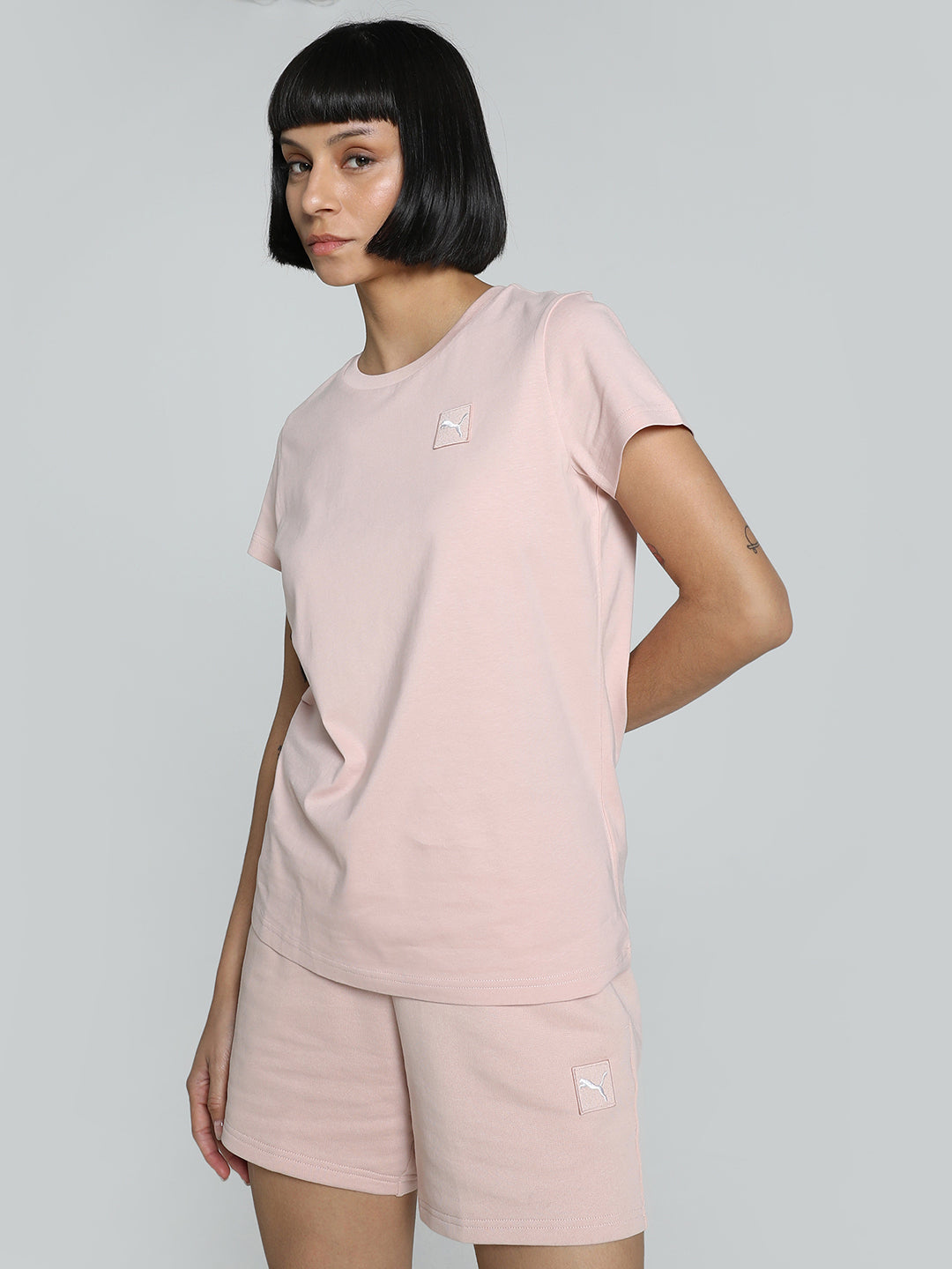 Womens Pink Casual Regular Tshirt