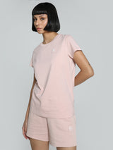Womens Pink Casual Regular Tshirt
