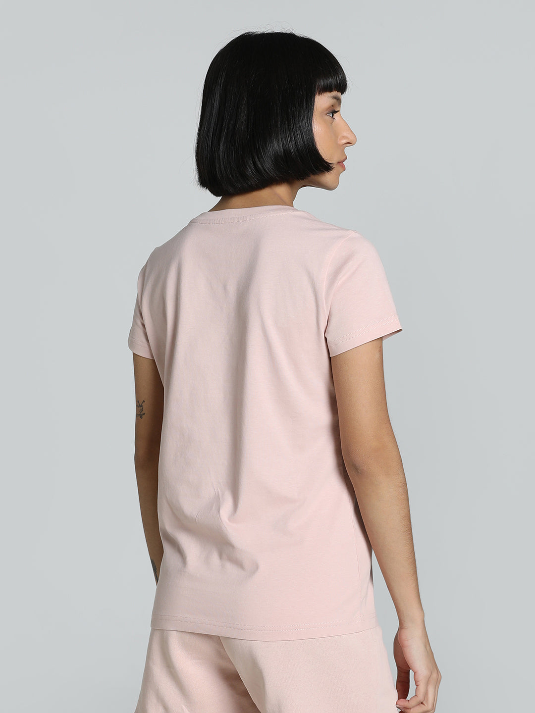 Womens Pink Casual Regular Tshirt