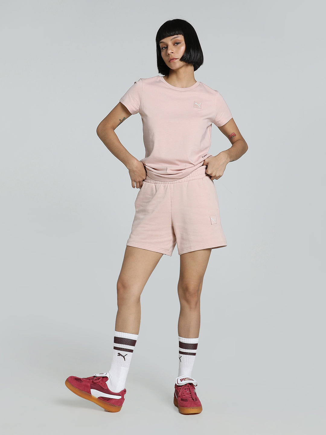 Womens Pink Casual Regular Tshirt