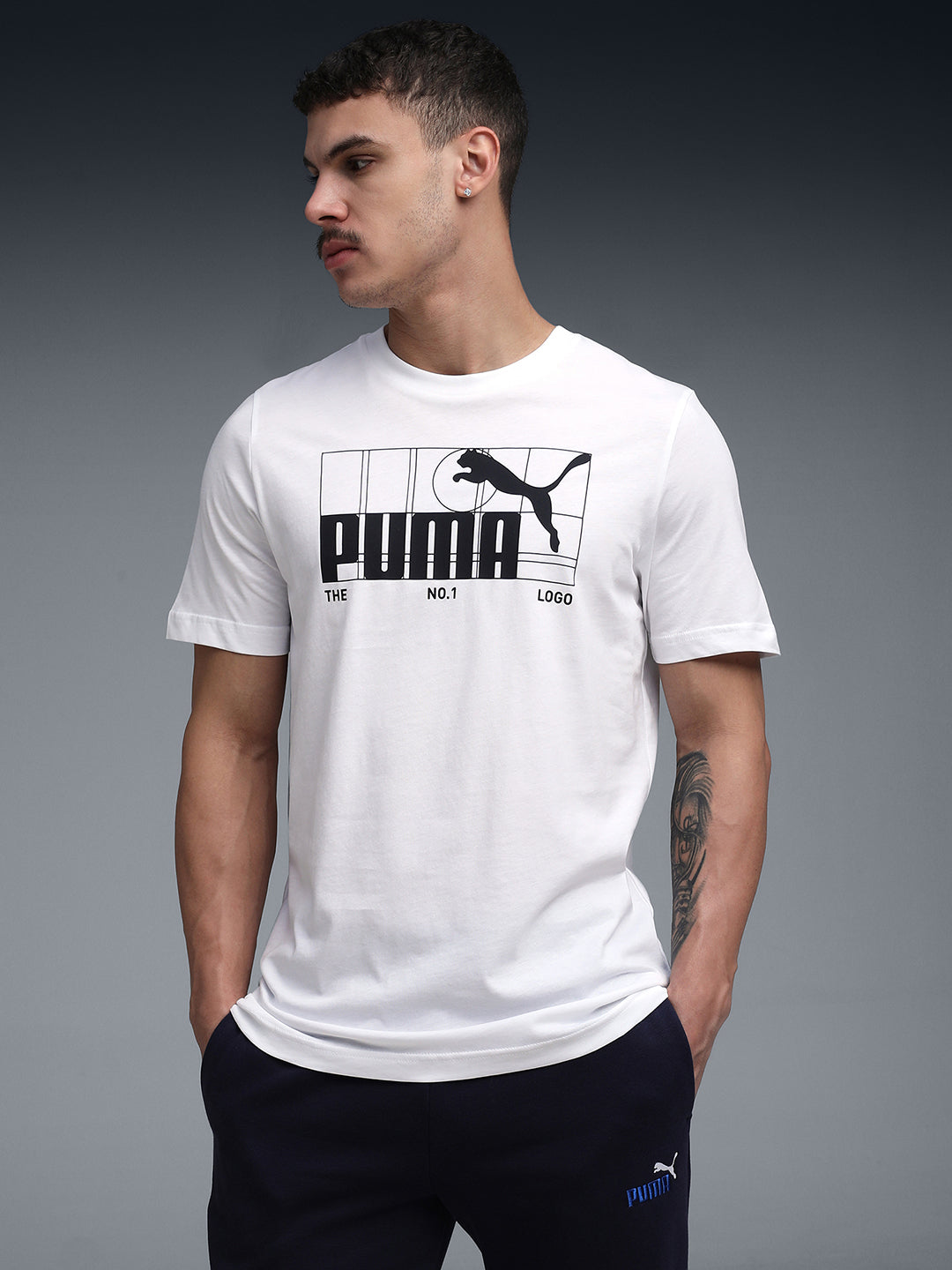 Mens White Casual Regular Half Sleeves Tshirt